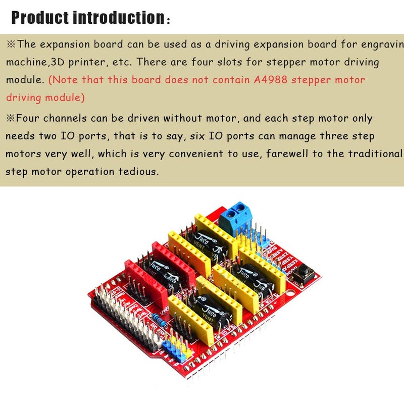 Ximimark 2Pcs V3 Engraver 3D Printer CNC Expansion Shield Board A4988 Driver Board for Arduino - Image 2